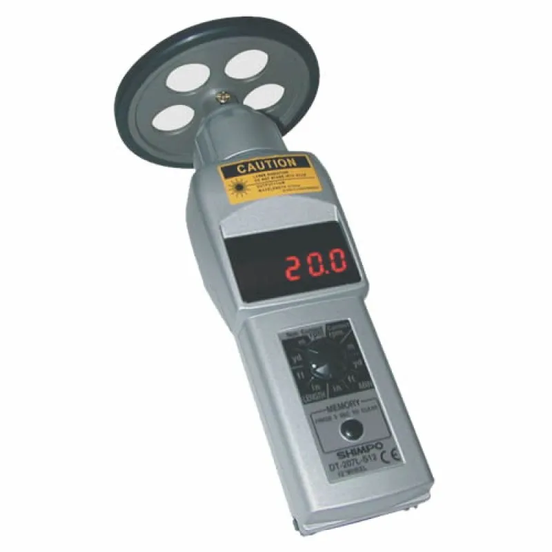 Shimpo DT200LR [DT-207LR-S12] Contact / Non-Contact Tachometer with LED Display and 12" Circumference Wheel