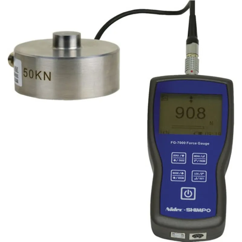 Shimpo FG-7000L Series [FG-7000L-R-50] Digital Force Gauge with Remote Ring Type Load Cell  11 klb (50 kN)