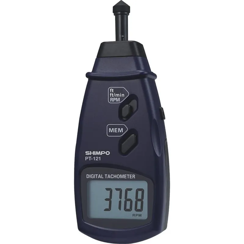Shimpo PT-120 [PT-121] Contact Tachometer with RPM, Feet/Min, Feet Units Selection