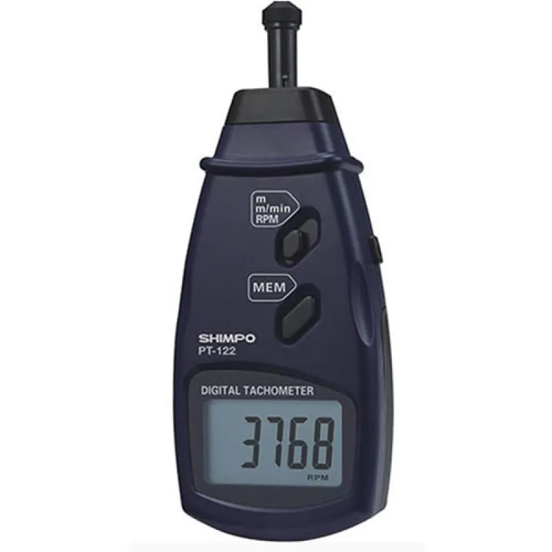 Shimpo PT-120 [PT-122] Handheld Contact Tachometer with LCD Display, Metric Units