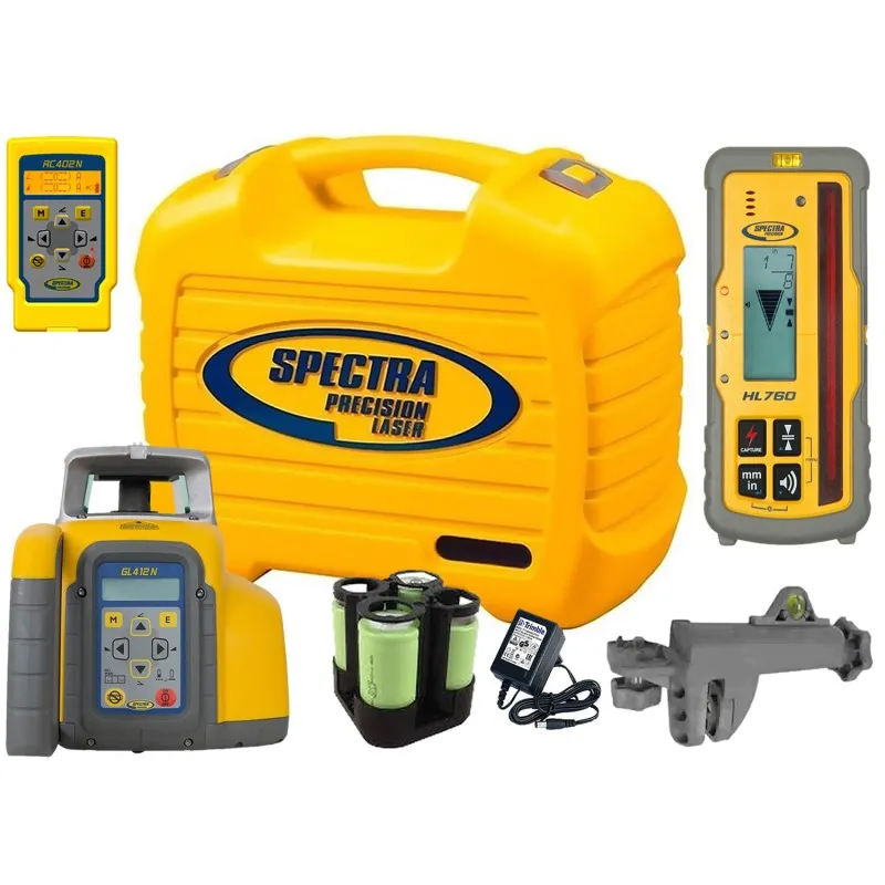Spectra Precision GL412N [GL412N] Grade Laser With HL760 Receiver & Clamp, RC402N Remote Control, Vertical Adapter