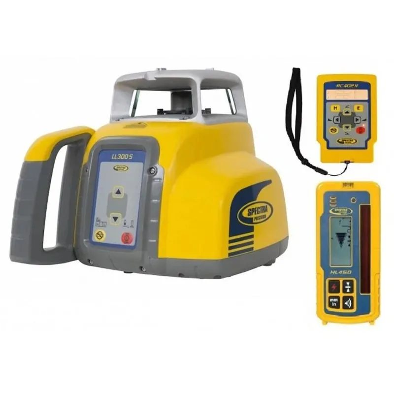 Spectra Precision LL300S [LL300S-47] Grade-Matching Self-Leveling Laser w/ HL760 Receiver, RC402N Remote Control & Rechargeable Batteries