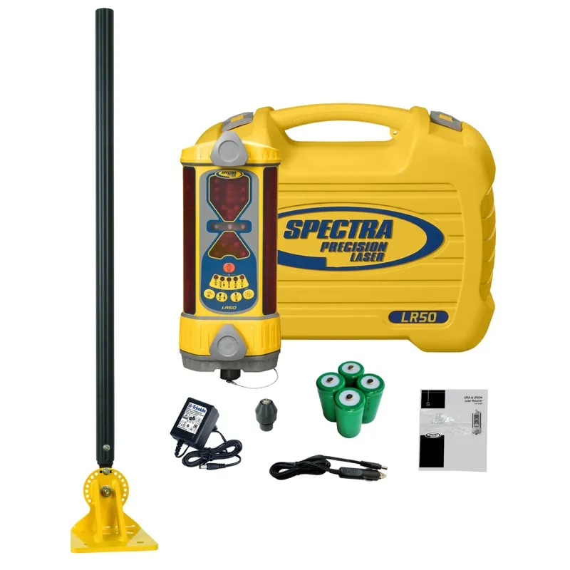 Spectra Precision LR-50 [LR50-DM] Non-Wireless Laser Receiver with DM-20 Dozer Mount & NiMH Batteries