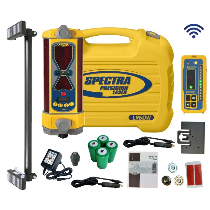 Spectra Precision LR-60 [LR60W-MM] Wireless Laser Receiver with RD20 Remote Display, MM-1 Magnetic Mount & NiMH Batteries