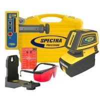 Spectra Precision LT52R [LT52R-2] 5-Point and 2-Cross Line Laser Level With HR220 Laser Receiver and Clamp