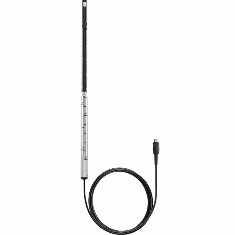 Testo 06351032 [0635 1032] Digital Hot Wire Probe with Fixed Cable, Integrated Telescope, and Temperature Sensor