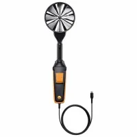 Testo 06359372 [0635 9372] High-Precision Digital Vane Probe, 100 mm, with Fixed Cable & Temperature Sensor