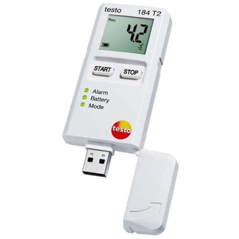 Testo 184 T2 [0572 1842] Short-Term Temperature USB Transport Data Logger with LCD Display