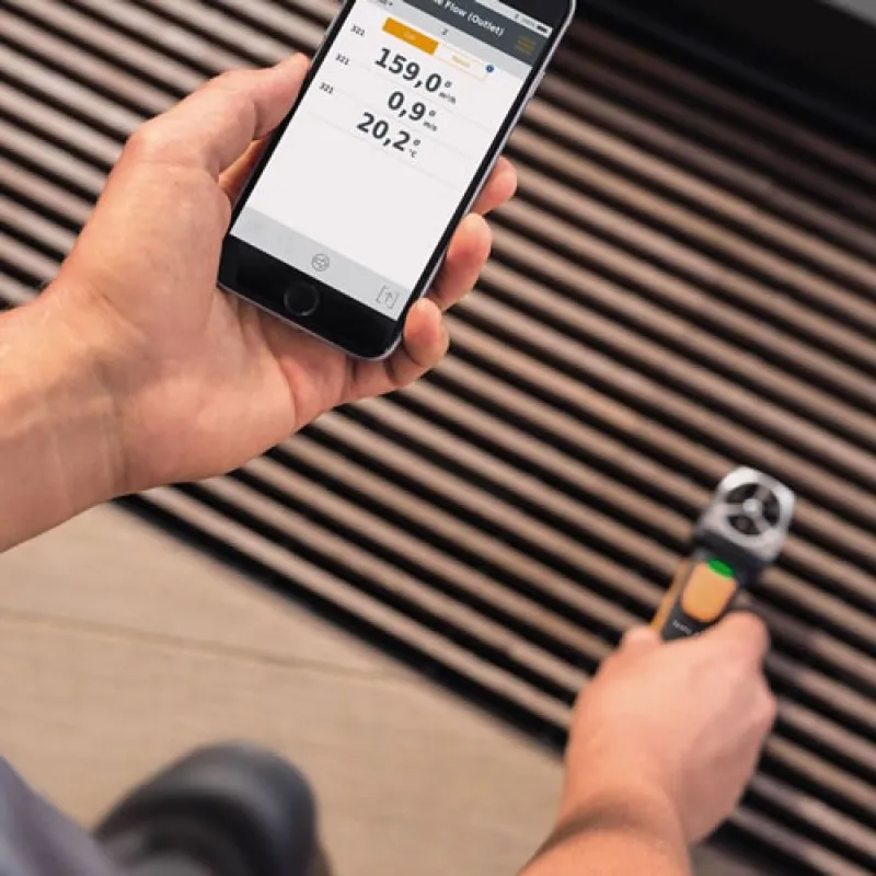 Testo 416-KIT [400563 4161] Anemometer with Attached Telescopic Vane Probe and Soft Carrying Case