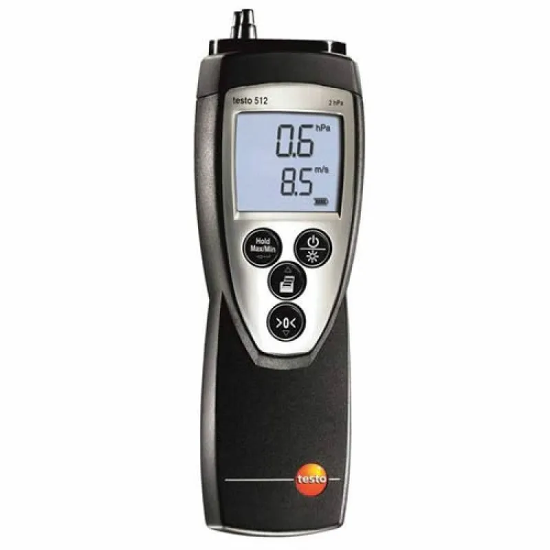 Testo 512 [0560 5126] Differential Pressure and Flow Velocity Meter (0 to 2 hPa (2 to 17.5 m/s, 395 to 3445 fpm)