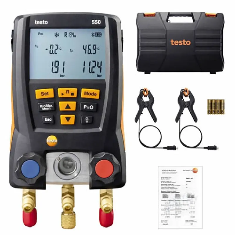 Testo 550 [0563 1550] Digital Manifold Kit with Bluetooth Support