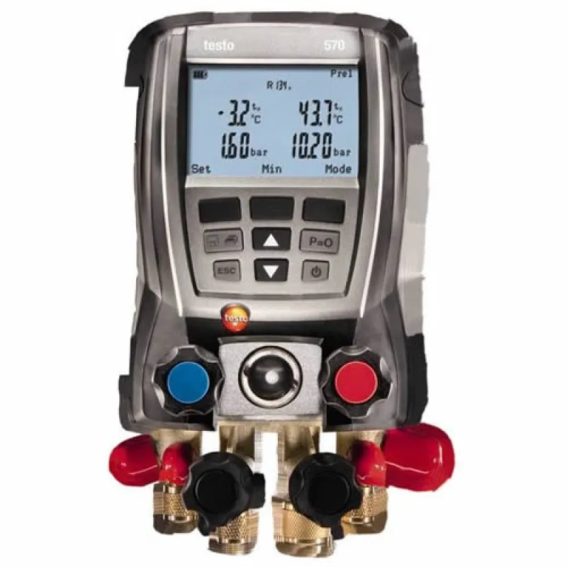 Testo 570 [0563 5703] 4-Valve Digital Manifold Kit with Data Storage and Internal Vacuum Sensor