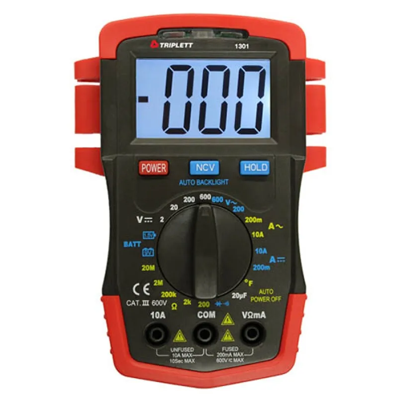 Triplett 1301 [1301] Compact AC/DC Digital Multimeter with 22 Ranges, CAT III 600V