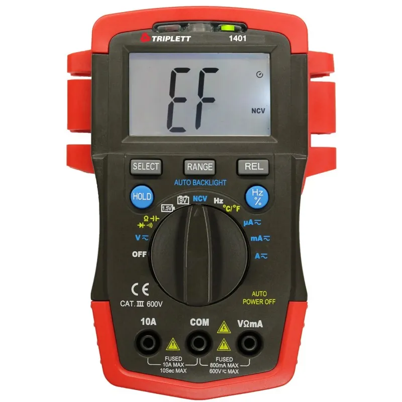Triplett 1401 [1401] True-RMS Compact AC/DC Digital Multimeter with 52 Ranges, CAT III 600V