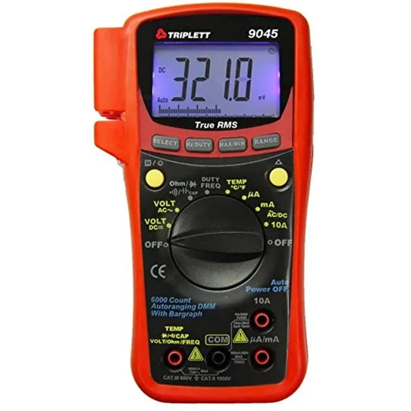 Triplett 9045 [9045] True-RMS AC/DC Digital Multimeter with Temperature, Capacitance, and Frequency, CAT III 600V