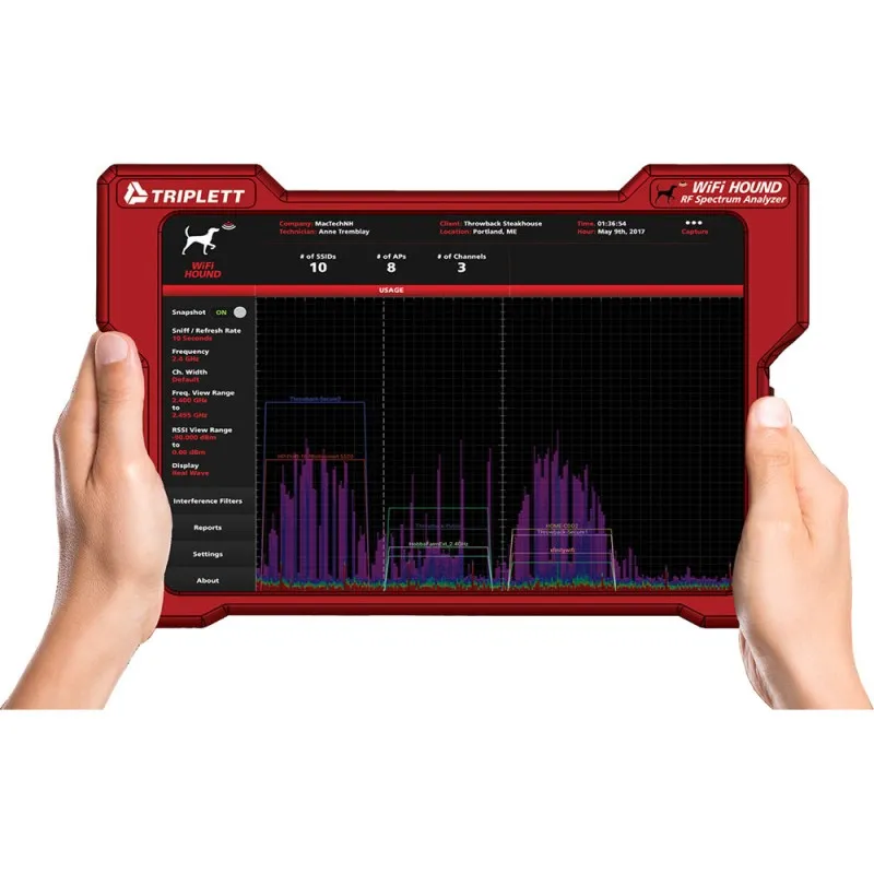Triplett WiFi Hound [WFHound] 2.4 GHz & 5 GHz Portable RF Spectrum Analyzer 