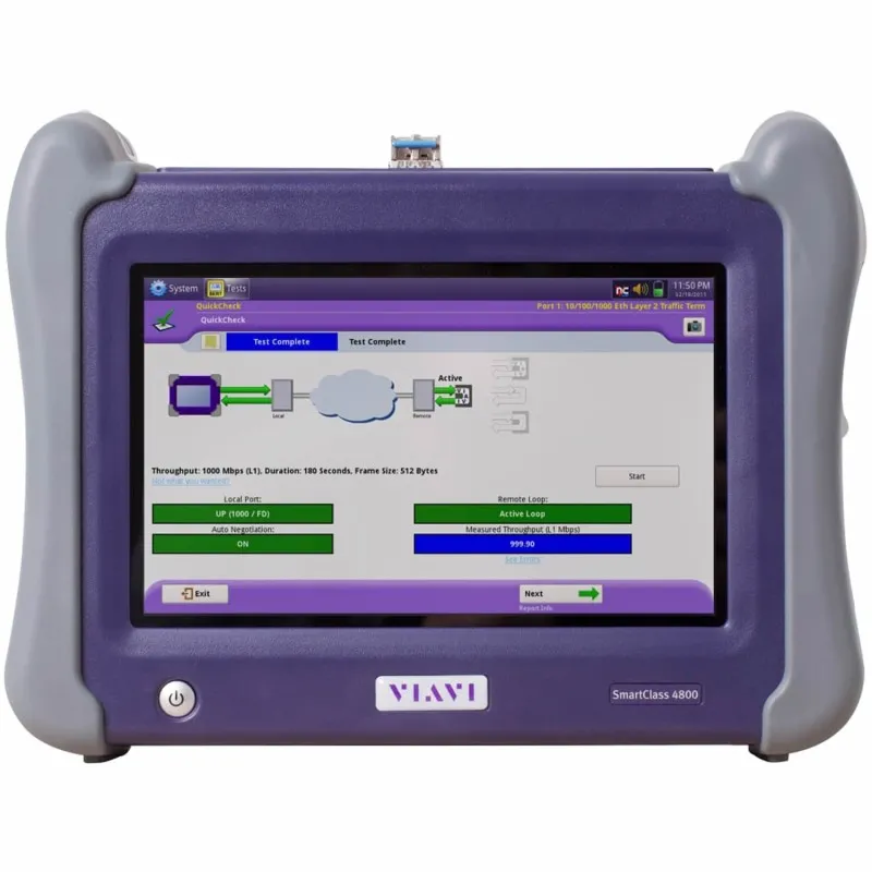 Viavi SmartClass 4800 [SC4800-GIGE] Service Tester Package with 1310nm Optics for 100M & 1G Optical Ethernet, 10/100/1000M Electrical Ethernet, IPv4