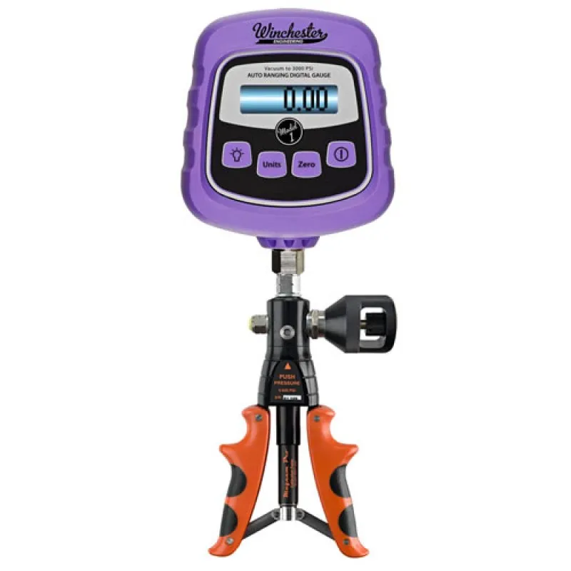 East Hills Instruments Manum Pro MV-600 [MVP-600WIN-FT] Digital Pneumatic Calibration Hand Pump, 600 psi, with Winchester Digital Gauge, FasTest Quick Connect Kit, and Case