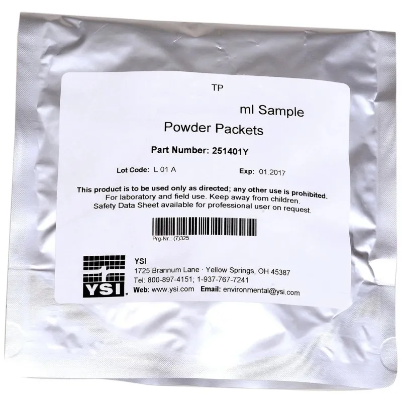 YSI 251401LP1Y Free Chlorine Powder Pack Reagent, DPD, 10mL, Pack of 1000