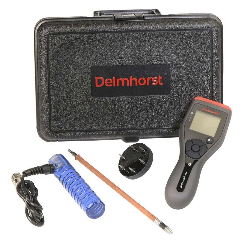 Delmhorst FX-30 [FX-30/P01] Digital Moisture Meter For Hay / Hemp / Hops / Tobacco With 324CAS-0112 Case, H-4 Handle, 830-2 10" Prod, 831 Short Pin Prod