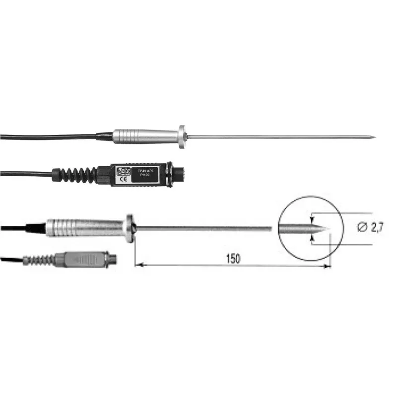 Delta Ohm TP49AP.I Penetration probe with SICRAM Module, Pt100 Sensor,  Ø 2.7 mm, Length 150 mm, -70…+250 °C