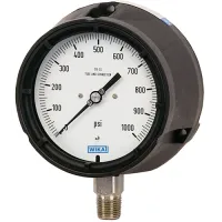 WIKA 233.34 [233.34.45-V000PX-N2LM]  Pressure Gauge, 1/4 inch NPT male, Filled, -30 inHg to 0 psi