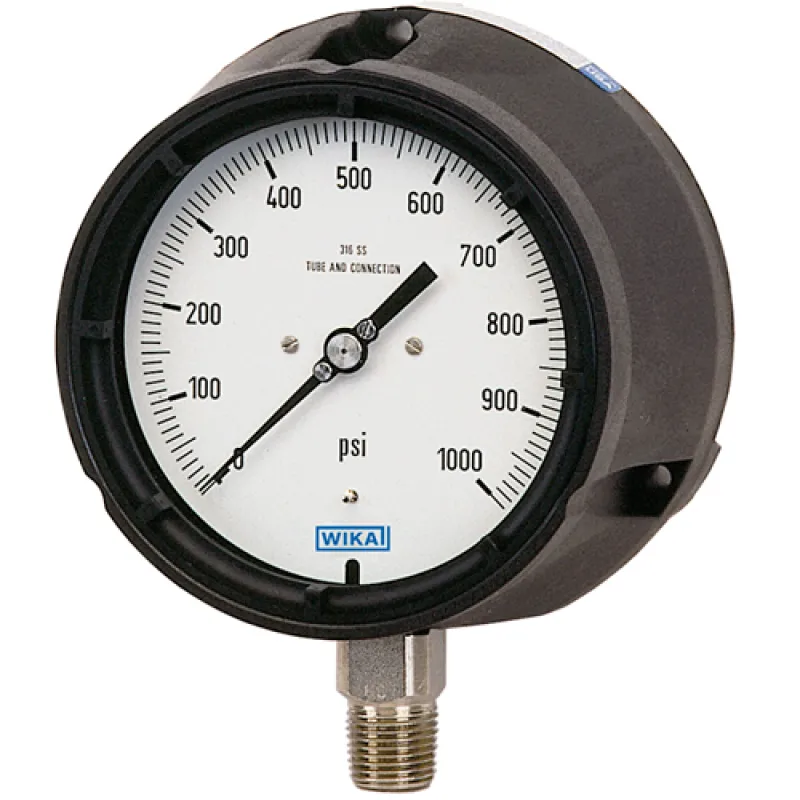 WIKA 232.34 [232.34.45-V000PX-N2LM]  Pressure Gauge, 1/4 inch NPT male, Dry, -30 inHg to 0 psi
