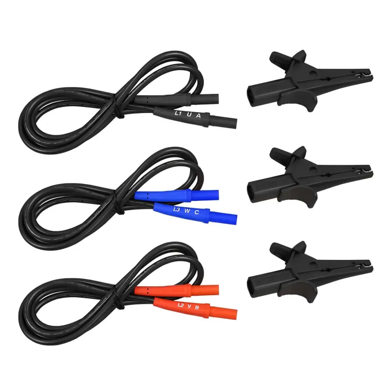 AEMC 2121.55 Kabel Uji Pengganti, Berwarna-warni, 1000 V CAT III 10 A, untuk Model 6608 dan 6609, Set berisi 3 buah