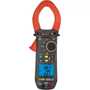 AEMC 407 [2139.51] True-RMS AC/DC Power Clamp-On Meter with 1.89 in. Jaw, 1000VAC/DC, 1000AAC/1500ADC, Bluetooth-Enabled