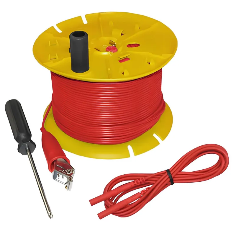AEMC 5000.03 Kabel Pengganti Warna Merah dalam Gulungan, 300 kaki, untuk Paket Alat Pengukur Resistansi Tanah