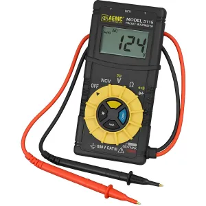 AEMC 5115 [2154.10] Multimeter Digital Genggam Saku dengan Detektor Tegangan Tanpa Sentuhan/Senter, 600 VAC/DC, 2000 Counts