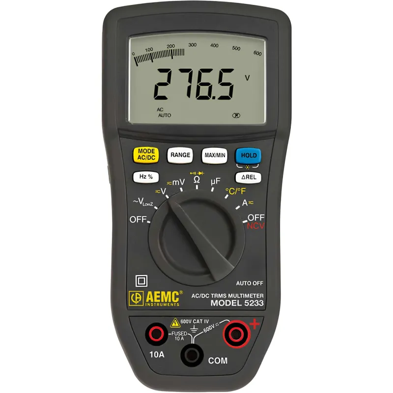 AEMC 5233 [2125.65] Multimeter Digital Genggam True-RMS dengan Fungsi Pengujian Kontak Non-Listrik, 1000 V AC/DC, 10 A, 6000 Counts