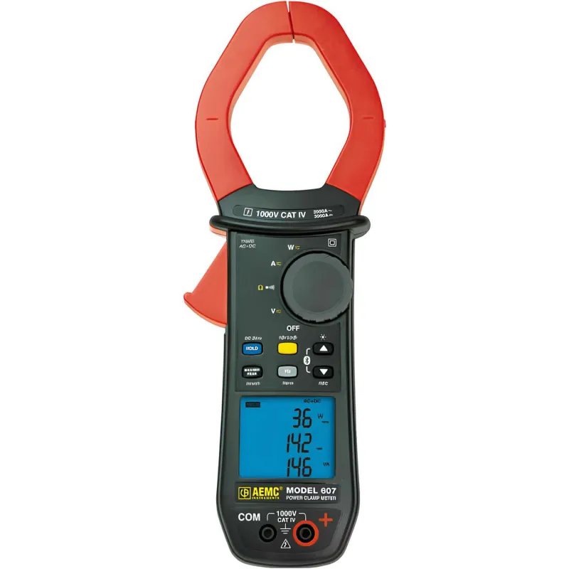 AEMC 607 [2139.61] True-RMS Power Clamp-on Meter, 1000V AC/DC, 2000A AC/3000A DC