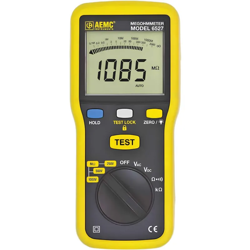 AEMC 6527 [2126.53] Megohmmeter Digital Genggam dengan Voltmeter AC/DC &amp; Pengujian Kontinuitas, Tegangan Uji Maksimum 1000 V