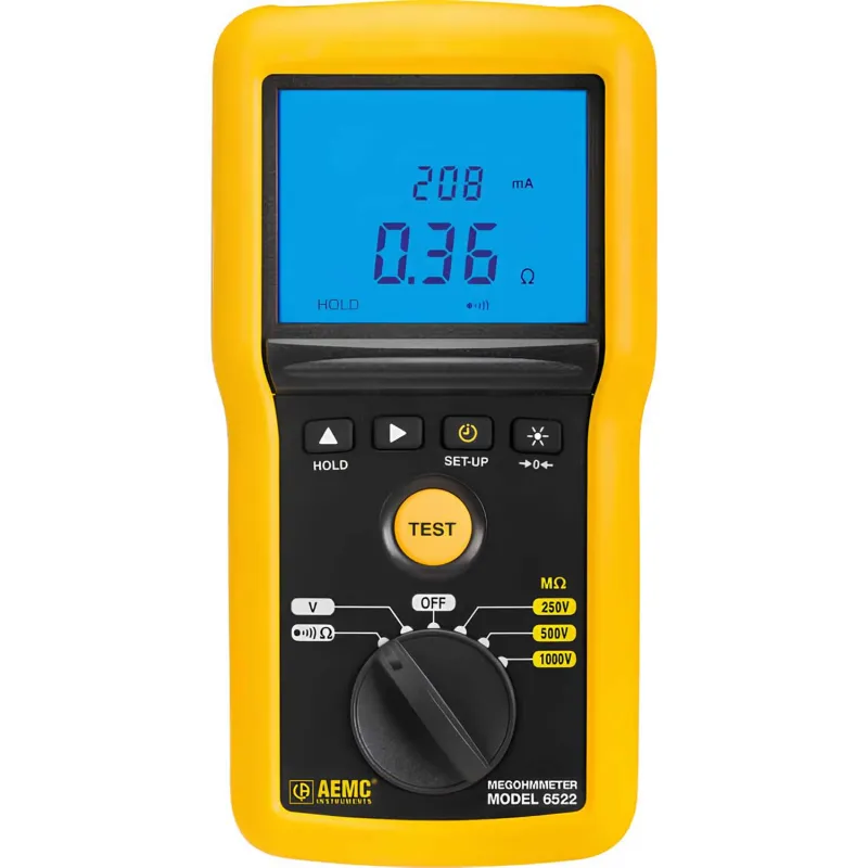 AEMC 6522 [2155.51] Megohmmeter Genggam Digital/Analog dengan Fungsi Pengujian Kontinuitas, Tegangan Uji Maksimum 1000 V