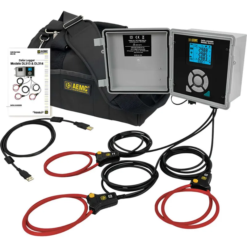 AEMC DL913 [2153.61] Perekam Data AC 4 Saluran Tahan Air dengan Pengukuran True-RMS, 300/3000 A, TRMS, Wi-Fi, dan Perangkat Lunak DataView