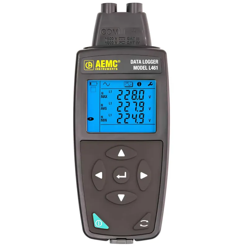 AEMC L461 (2153.54) Perekam Data Tegangan AC/DC 1 Saluran True-RMS dengan Layar LCD Bercahaya dan Perangkat Lunak DataView, 10 V hingga 1.200 VAC, 10 V hingga 1.700 VDC