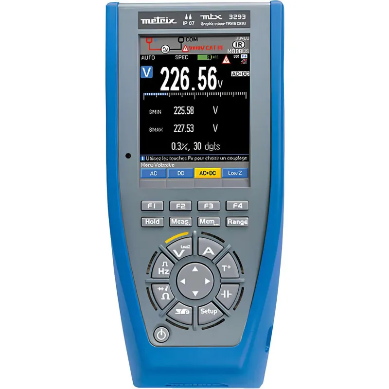 AEMC MTX 3293B [2154.04] Multimeter Digital ASYC IV Genggam True-RMS dengan Layar Grafis Berwarna/USB, 100 mV hingga 1000 V, 100.000 Counts