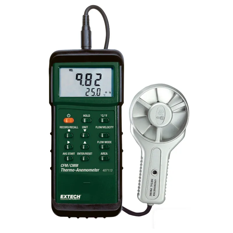 Extech 407113 Heavy Duty CFM Metal Vane Anemometer