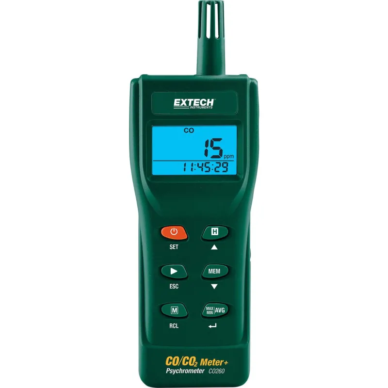 Extech CO260 Indoor Air Quality CO and CO2 Meter and Datalogger