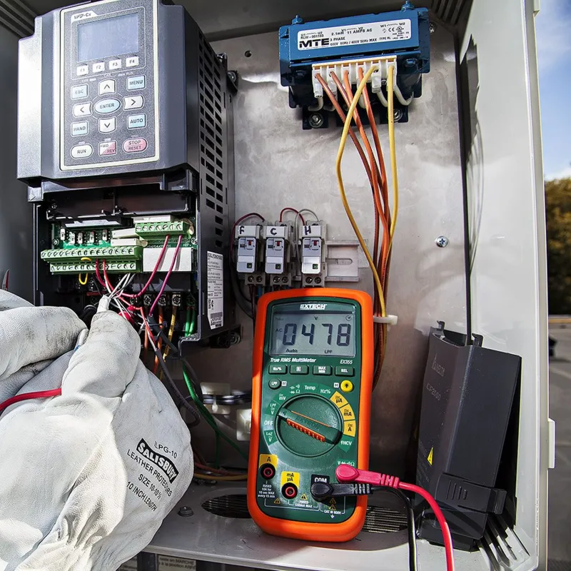 Extech EX355 True-RMS Digital Multimeter, 600VAC/DC, 10AAC/DC w/Non-Contact Voltage Detector