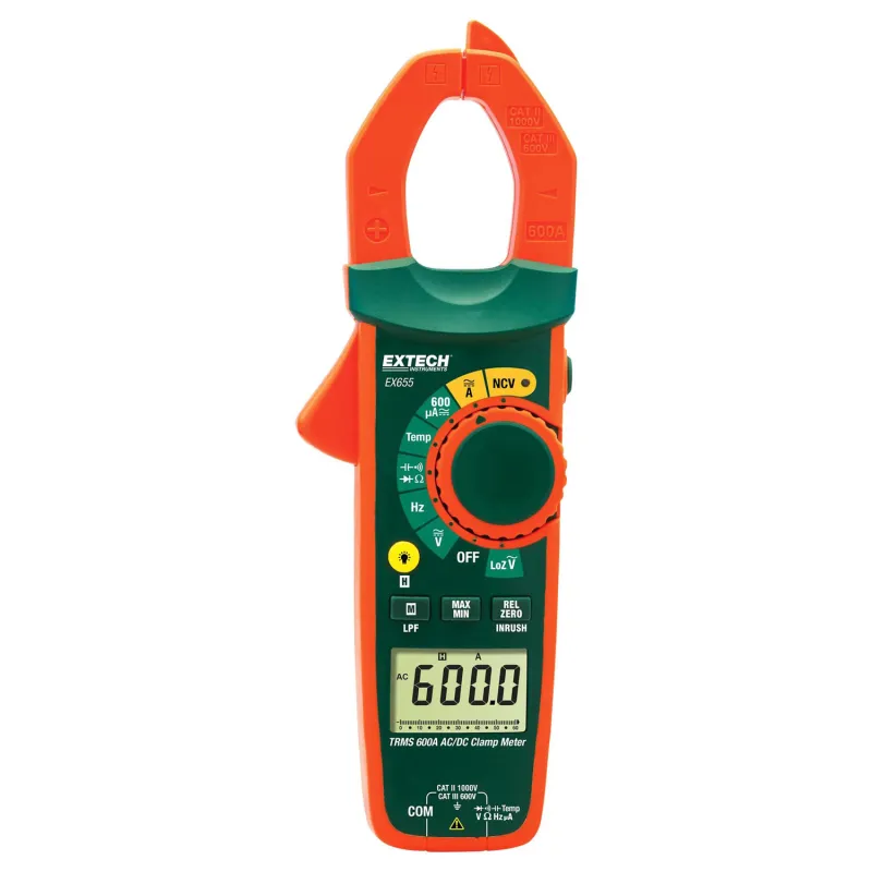 Extech EX655 [EX655-NIST] 600A True RMS AC/DC Clamp Meter + NCV dengan Kalibrasi NIST