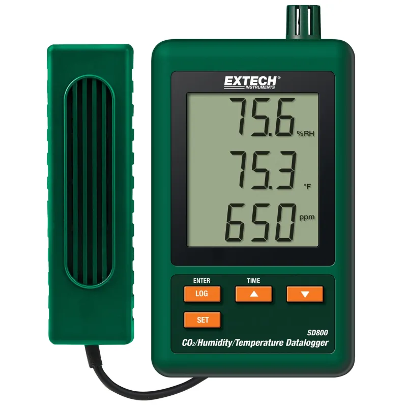 Extech SD800 Pencatat Data CO2/Kelembapan/Suhu, -32 hingga 122°F (0 hingga 50°C) dengan Kartu SD