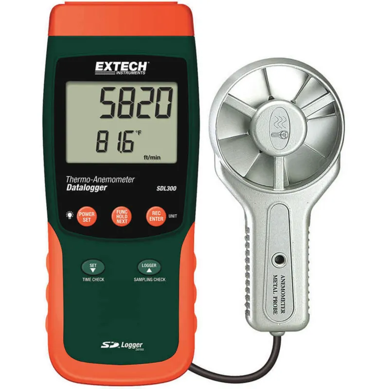 Extech SDL300 Metal Vane Thermo-Anemometer/Datalogger with SD Card