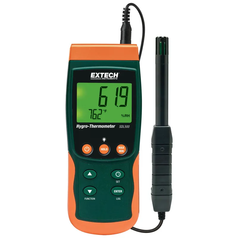 Extech SDL500 Hygro-Thermometer DataLogger & SD Card, 32 to 122°F (0 to 50°C)