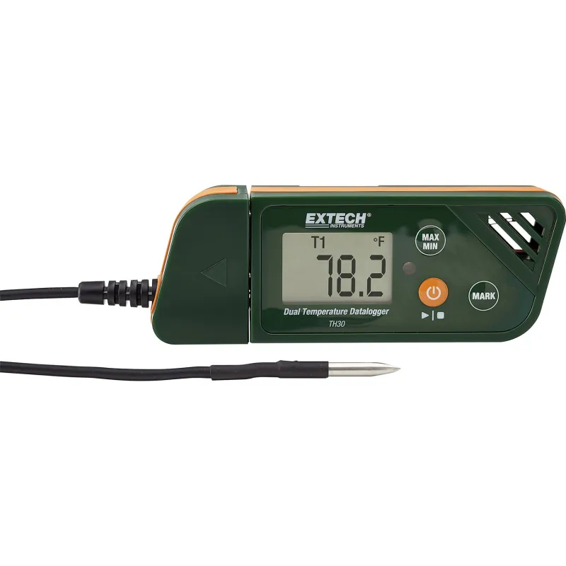 Extech TH30 USB Dual Temperature Datalogger, -30 to 70°C