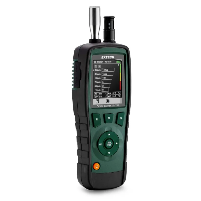 Extech VPC260 6-Channel Particle Counter, 0.3 µm, 0.5 µm, 1.0 µm, 2.5 µm, 5.0 µm, 10 µm