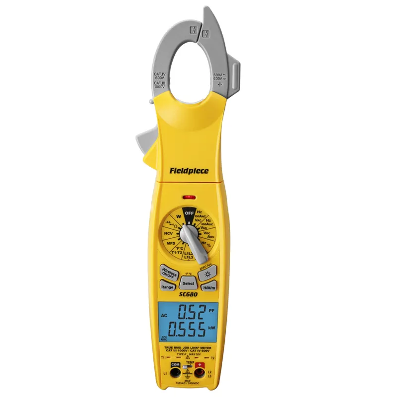 Fieldpiece SC260 True-RMS AC/DC Clamp Meter Ringkas dengan Layar Backlit dan Gantungan Magnetik, 600VAC/VDC, 400AAC