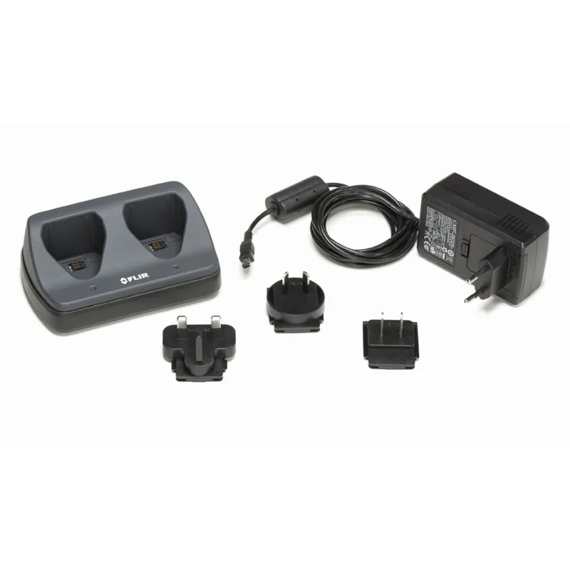 FLIR T198126 2-Bay Battery Charger with Plug Adapters