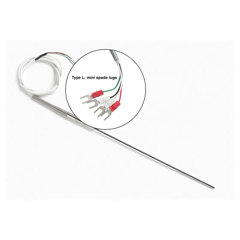 Fluke Calibration 5608 [5608-9-L] Secondary Reference PRT Probewith Mini Spade Lugs, 9 in. x 1/8 in., 6 ft. Lead, -200 °C to 500 °C (-328 °F to 932 °F).